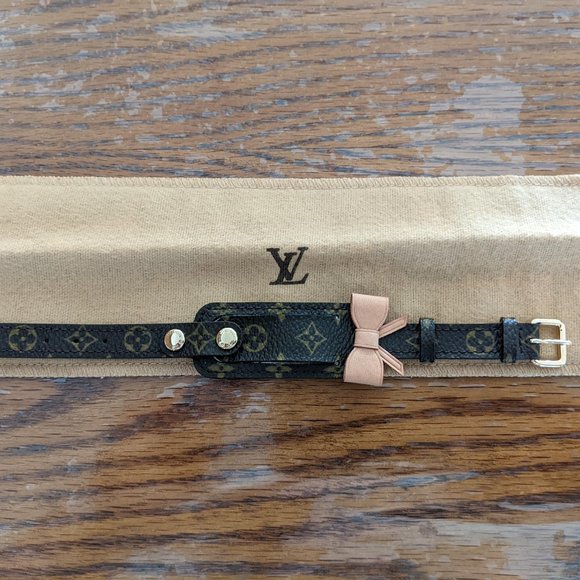 Louis Vuitton Porto Address Monogram Leather Bracelet M92577 - Picture 1 of 6